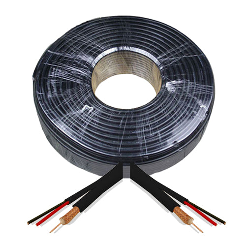 500-FT RG59U Siamese Cable (Black) Coaxial CCTV Cable