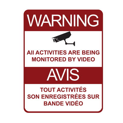 Warning Security Surveillance Signs Metal Galvanized (8.5 X 11) inch (21.5 X 28)mm