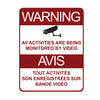 Warning Security Surveillance Signs Metal Galvanized (8.5 X 11) inch (21.5 X 28)mm