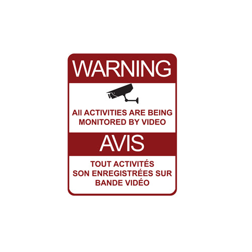 Warning Security Surveillance Signs Metal Galvanized (5.5 X 8.5) inch (14 X 21.5)mm