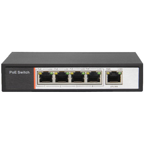 4-Port PoE Switch IEEE 802.3af 4+1 10/100Mbps DC 48V