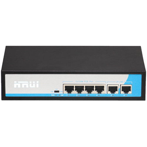 4-Port 10/100M POE +2 Uplink 65W,Support 250 Meter