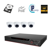 Kit 4-channel 4K NVR + 4 Camera 5 MP Network IP + 4 TB HD