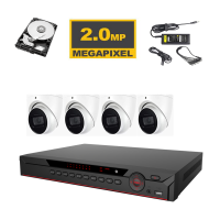 Kit 4 - HD CVI 1MP 720P - XVR Penta-Brid Full HD 4 Port System Kit