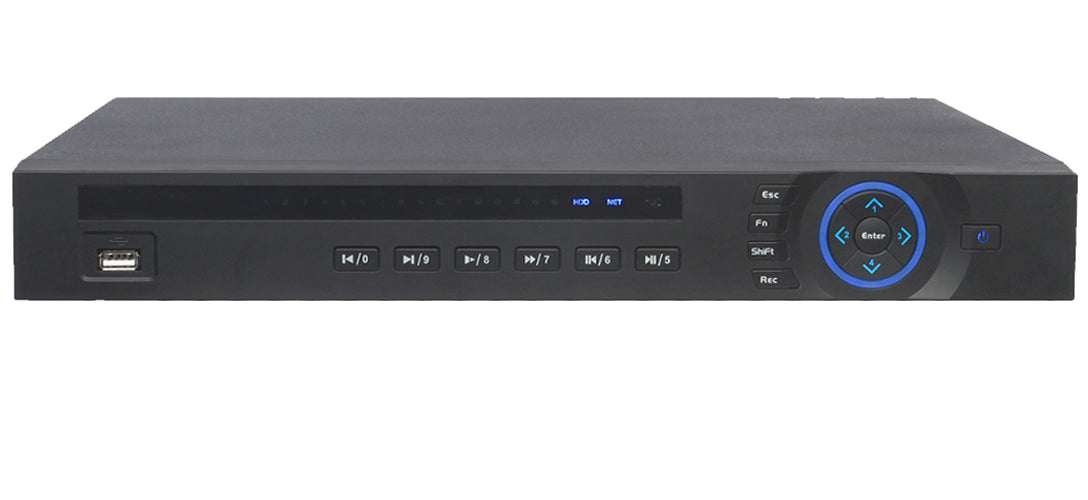 16-CH 1U 4K NVR 200Mbps, 2-SATA HDD HDMI/VGA, 4ch Alarm