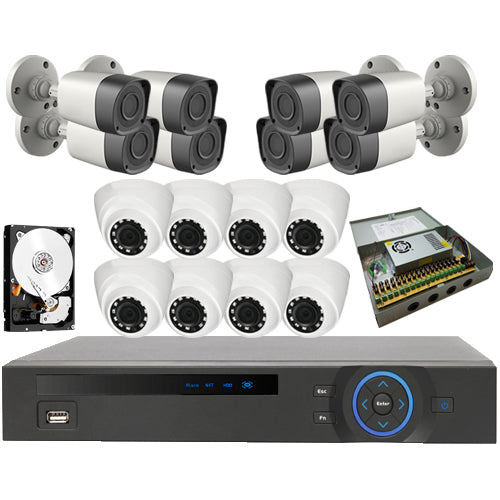 Kit 16 - HD CVI 1MP 720P - CVR Penta-Brid HD 16 Port System Kit