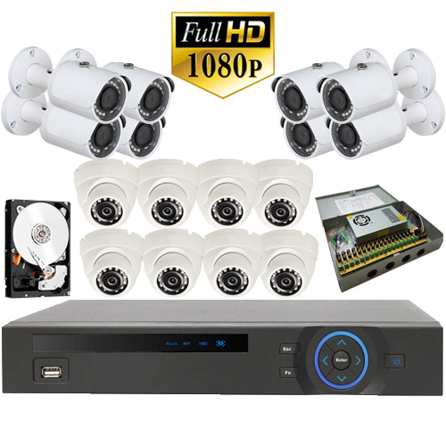 Kit 16 - HD CVI 2MP 1080P - CVR Penta-Brid Full HD 16 Port System Kit