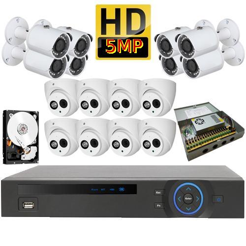 Kit 16 - HD CVI 5MP 50m - CVR Pentabrid Full HD 16 Port System Kit