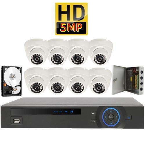 Kit 8 - HD CVI 5MP - CVR Pentabrid Full HD 8 Port System Kit