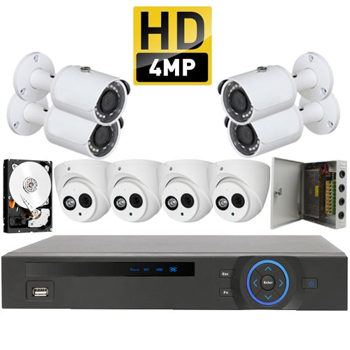 Kit 8 - HD CVI 4MP 50m - CVR Pentabrid Full HD 8 Port System Kit