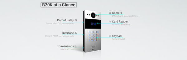 R20K Palm-Size Intercom Certified for Outdoor Usage Space-saving