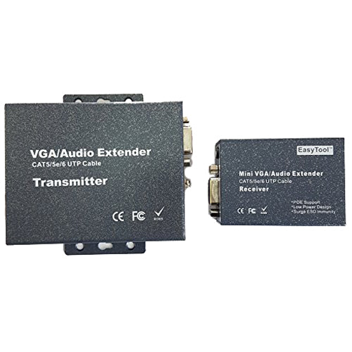 1-Port VGA Audio/Video CAT5 Transmitter and Receiver