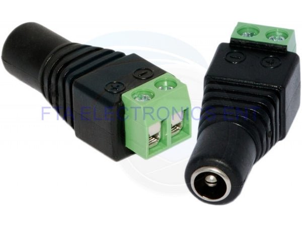 CCTV Female DC Power Jack Plug to Spring Terminal Quick Connector ...