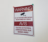 Warning Security Surveillance Signs Metal Galvanized (8.5 X 11) inch (21.5 X 28)mm